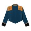 Moily Kids Girls Circus Ringmaster Costume Long Sleeve Fringe Tassel Epaulet Jacket Drummer Cosplay Performance Peacock Blue 8 Years view 4