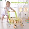 Wooden Baby Walker, Baby Push Walker for 1-3, Toddler Shopping Cart for Girl and Boy Shape Sorting Grocery Cart Push & Pull Toy Adjustable Height Kids Learning Walker Montessori Toys view 2