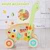 Wooden Baby Walker, Baby Push Walker for 1-3, Toddler Shopping Cart for Girl and Boy Shape Sorting Grocery Cart Push & Pull Toy Adjustable Height Kids Learning Walker Montessori Toys view 3