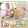 Wooden Baby Walker, Baby Push Walker for 1-3, Toddler Shopping Cart for Girl and Boy Shape Sorting Grocery Cart Push & Pull Toy Adjustable Height Kids Learning Walker Montessori Toys view 4