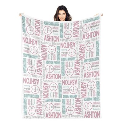 Dr.TOUGH Personalized Blankets for Kids with Name Personalized Baby Blanket with Name Custom Blankets for Kids Adults Baby Christmas Birthday Valentines Day Gifts