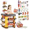 deAO Supermarket Playset for Kids with Working Scanner Register Toy Pretend Play,Kid Grocery Store Playset 54PCS Play Food Accessories,Christams Birthday Gift for 3 4 5 Kids Boys Girls view 1