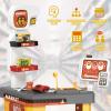 deAO Supermarket Playset for Kids with Working Scanner Register Toy Pretend Play,Kid Grocery Store Playset 54PCS Play Food Accessories,Christams Birthday Gift for 3 4 5 Kids Boys Girls view 3