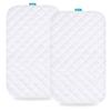 100% Viscose Made from Bamboo Bassinet Mattress Protector & 100% Cotton Bassinet Sheets Fit for AMKE 3 in 1 Baby Bassinet(35" X 20"), TCBunny and Evolur Stellar Bassinet, 2 Pack view 2