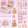 Lajeje Cat Tea Party Set for Toddlers & Little Girls Ages 3-6  Pretend Play Toy & Birthday Gift, Includes Kitten Tin Tea Set, Desserts & Carrying Case view 2