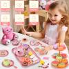 Lajeje Cat Tea Party Set for Toddlers & Little Girls Ages 3-6  Pretend Play Toy & Birthday Gift, Includes Kitten Tin Tea Set, Desserts & Carrying Case view 3