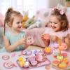 Lajeje Cat Tea Party Set for Toddlers & Little Girls Ages 3-6  Pretend Play Toy & Birthday Gift, Includes Kitten Tin Tea Set, Desserts & Carrying Case view 4