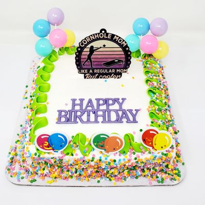 Cornhole Themed 7 Piece Birthday Cake Topper - Cornhole Mom ... Like a Regular Mom but Cooler