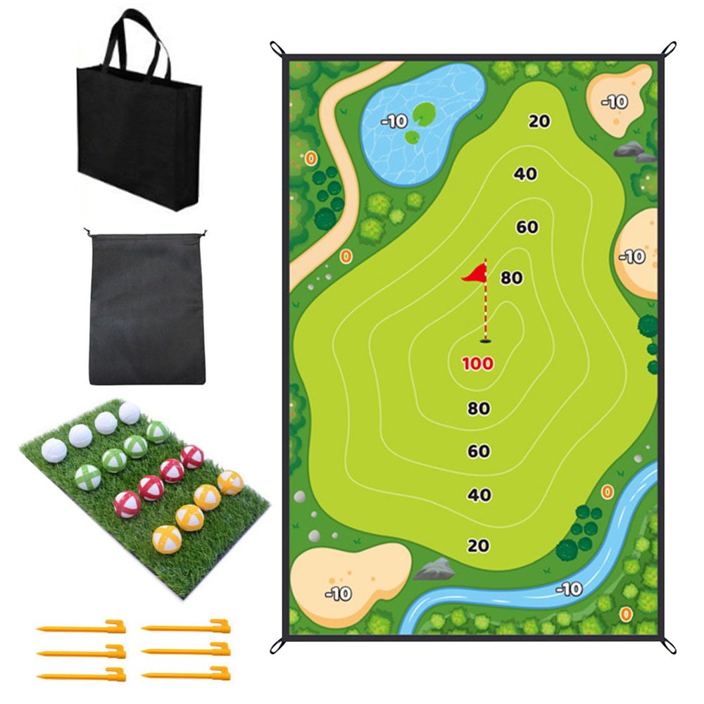 Golf Game Set - 26PCS Golf Hitting Mats & Golf Practice Mats & Royale Golf Set for Adults,Family,Kids Outdoor Play