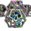 ARUOHHA Hollow DND Dice Set, 7PCS Metal Rainbow D and D Dice Role Playing Games RPG Polyhedral Dice with Gift Box D20 D12 D10 D8 D6 D4 view 2