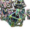 ARUOHHA Hollow DND Dice Set, 7PCS Metal Rainbow D and D Dice Role Playing Games RPG Polyhedral Dice with Gift Box D20 D12 D10 D8 D6 D4 view 3