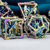 ARUOHHA Hollow DND Dice Set, 7PCS Metal Rainbow D and D Dice Role Playing Games RPG Polyhedral Dice with Gift Box D20 D12 D10 D8 D6 D4 view 4