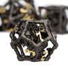 ARUOHHA Hollow DND Dice Set Black Gold 5-Headed Dragons D and D Dice with Gift Box, RPG Role Playing Games 7PCS Metal Dungeons Polyhedral Dice Set D20 D12 D6 view 2