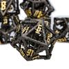 ARUOHHA Hollow DND Dice Set Black Gold 5-Headed Dragons D and D Dice with Gift Box, RPG Role Playing Games 7PCS Metal Dungeons Polyhedral Dice Set D20 D12 D6 view 3