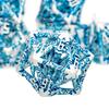 ARUOHHA Hollow DND Dice Set Silver Blue 5-Headed Dragons D and D Dice with Gift Box, Role Playing Games 7PCS Metal Dungeons Polyhedral Dice RPG Dice Set D20 D12 D10 D8 D6 D4 view 3