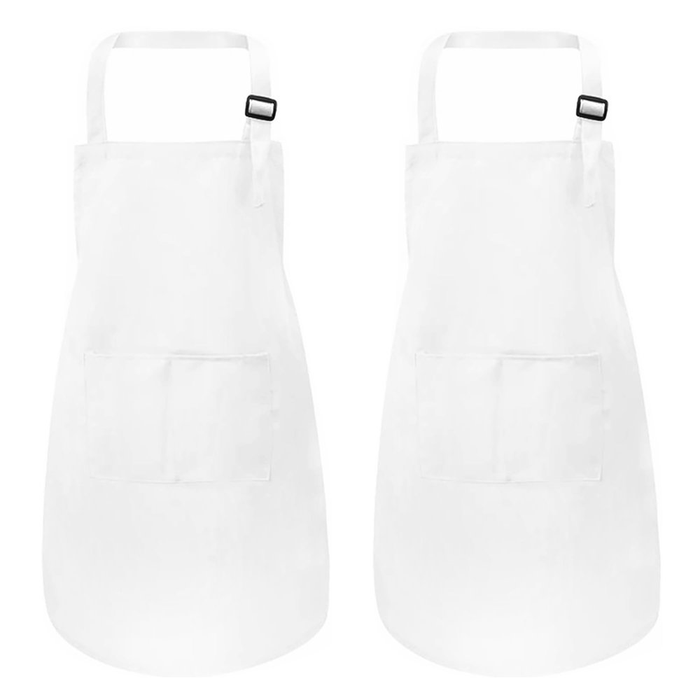 MEOGETY 2Pcs Kids Aprons Children Artists Aprons with Pockets Adjustable Chef Apron for Cooking Kitchen Backing Painting