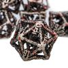 ARUOHHA Hollow DND Dice Set Blood Spatter 5-Headed Dragons D and D Dice with Gift Box, Role Playing Games 7PCS RPG Metal Dungeons Polyhedral Dice D20 D12 D10 D8 D6 D4 view 3