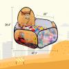 LOJETON Kids Ball Pit, Pop Up Children Play Tent, Toddler Ball Pool Baby Crawl Playpen with Basketball Hoop, Portable Toys for Girls Boys, 4 ft / 120 cm, Balls Not Included, Engineering Car view 2
