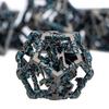 ARUOHHA Hollow DND Dice Set Black Blue Metal Dragons D and D Dice with Gift Box, Role Playing Games 7PCS RPG Dungeons Polyhedral Dice Set D20 D12 D10 D8 D6 D4 view 2