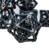 ARUOHHA Hollow DND Dice Set Black Blue Metal Dragons D and D Dice with Gift Box, Role Playing Games 7PCS RPG Dungeons Polyhedral Dice Set D20 D12 D10 D8 D6 D4 view 3