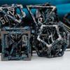 ARUOHHA Hollow DND Dice Set Black Blue Metal Dragons D and D Dice with Gift Box, Role Playing Games 7PCS RPG Dungeons Polyhedral Dice Set D20 D12 D10 D8 D6 D4 view 4