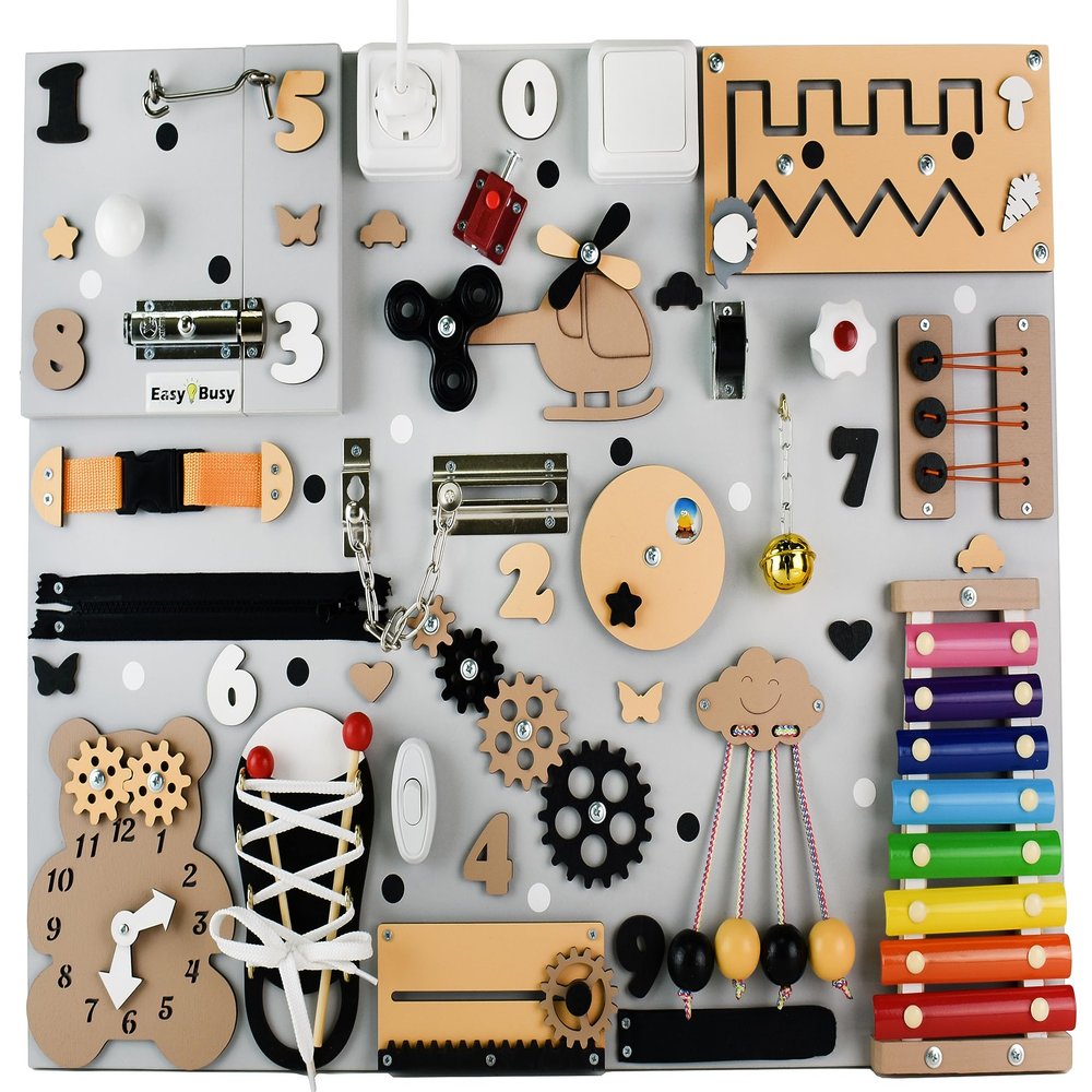 Interactive Busy Board for Toddlers Montessori Toy 1st Birthday Gift Personalized Sensory Board Baby Shower & Toddler Gift