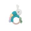 Baby knitting rattles, caterpillar rattles wooden ring sounding hand rattles toys baby soothing doll handmade crochet (blue) view 1