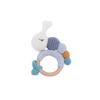 Baby knitting rattles, caterpillar rattles wooden ring sounding hand rattles toys baby soothing doll handmade crochet (grey) view 1