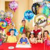 100 Pcs Happy Birthday Aluminum Foil Balloons for Birthday Party Decoration Supplies, 18 Inches Round Helium Floating Mylar Balloon (20 Patterns) view 3