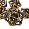 ARUOHHA Hollow DND Dice Set Antique Gold 5-Headed Dragons D and D Dice with Gift Box, Role Playing Games 7PCS RPG Metal Dungeons Polyhedral Dice D20 D12 D10 D8 D6 D4 view 3
