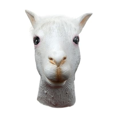 Alpaca Head Mask Halloween Party Costume Funny Alpaca Full Face Masks Animal Latex Mask Cosplay Dress Up Costume Props
