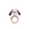 Handmade knitted baby rattle, animal rattle wooden ring sounding hand toy baby soothing dolls (dog) view 1