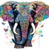 1000 Piece Adult Puzzle, Colorful Patterned Elephant, Puzzle Educational Gift, Room Decor Exercise Willpower view 1
