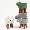 BABYCE Ottoman Stool Animal Shaped Ottoman,upholstered Tray Ride-on Footrest Stool Solid Wood Padded Seat Bench Storage Footstool view 3