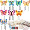 16 Pack Butterfly Wind Chime Kits Butterfly Crafts for Kids Make Your Own Butterflies Wind Chime Wooden DIY Arts and Crafts for Spring Summer Party School Classroom Decorations Supplies Birthday Favor view 1