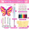 16 Pack Butterfly Wind Chime Kits Butterfly Crafts for Kids Make Your Own Butterflies Wind Chime Wooden DIY Arts and Crafts for Spring Summer Party School Classroom Decorations Supplies Birthday Favor view 2
