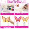 16 Pack Butterfly Wind Chime Kits Butterfly Crafts for Kids Make Your Own Butterflies Wind Chime Wooden DIY Arts and Crafts for Spring Summer Party School Classroom Decorations Supplies Birthday Favor view 4