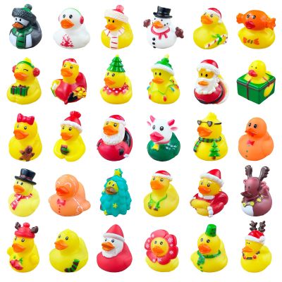 30Pcs Christmas Rubber Ducks,Mini Christmas Ducks Bath Toys Assorted Duckies (2") for Kids,Christmas Party Favors,Christmas Stocking Stuffers,Xmas Gifts