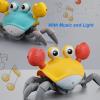 UPQRSG Crawling Crab, Plastic USB Rechargeable Automatically Avoid Obstacles Crawling Crab Baby Toy, Musical Crab Toy with Music and Light, for Kids[Orange] view 4