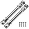 2Pcs Vgoohobby Universal Drive Shaft RC Crawler Driveshaft Compatible with Traxxas TRX4 Axial SCX10 AXI03007 Redcat Gen7 RC4WD D90 TF2 1/10 RC Crawler Car (Silver,94-119mm) view 1