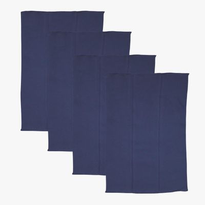 Baby Blossom Co. - 4-Pack 100% Organic Cotton Baby Burp Cloths - Soft Double Layer Absorbant Burping Cloth Boy and Girl (Navy)