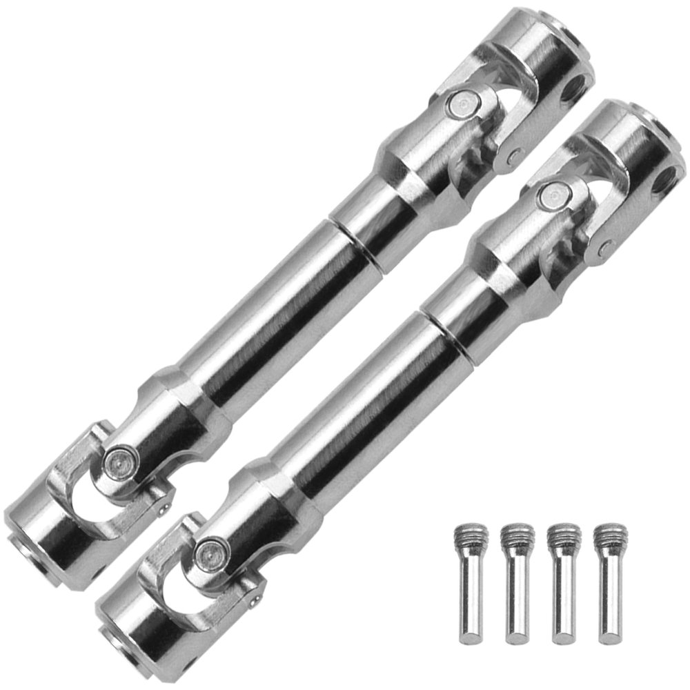 2Pcs Vgoohobby Universal Drive Shaft RC Crawler Driveshaft Compatible with Traxxas TRX4 Axial SCX10 AXI03007 Redcat Gen7 RC4WD D90 TF2 1/10 RC Crawler Car (Silver,84-102mm)