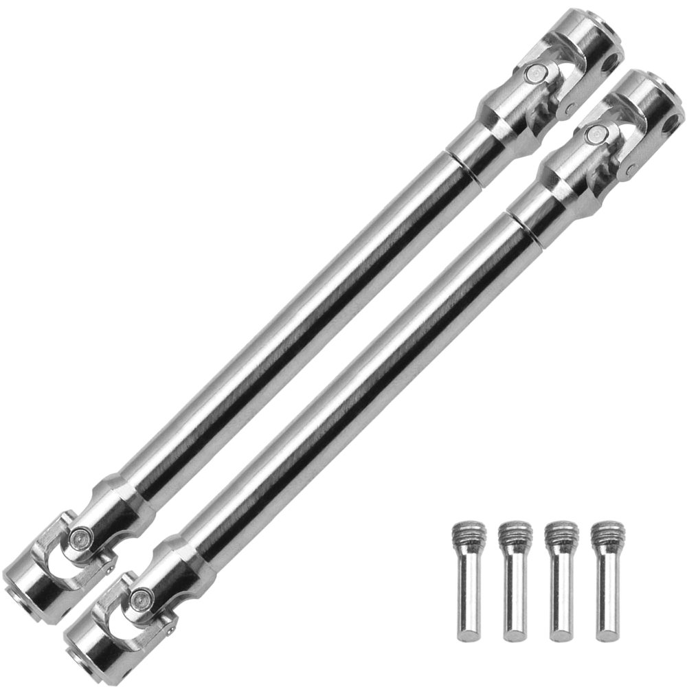 2Pcs Vgoohobby Universal Drive Shaft RC Crawler Driveshaft Compatible with Traxxas TRX4 Axial SCX10 AXI03007 Redcat Gen7 RC4WD D90 TF2 1/10 RC Crawler Car (Silver,129-179mm)