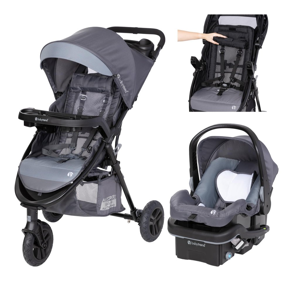 Baby Trend Passport Seasons All-Terrain Stroller Travel System with EZ-Lift Plus Infant Car Seat, Dash Grey