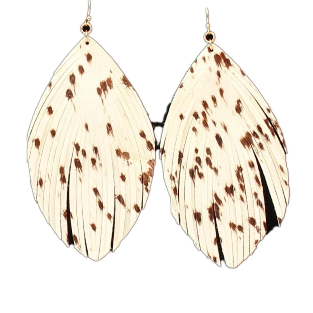 Blazin Roxx Earrings Fringed Teardrop White