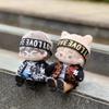 niannyyhouse 15cm Plush Doll Clothes Cool Leopard Print Suit Loose Coat T-Shirt Pants Headwear Collar Shoes Soft Stuffed Plush Toy Dress Up (White+Black, 15cm) view 2