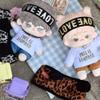 niannyyhouse 15cm Plush Doll Clothes Cool Leopard Print Suit Loose Coat T-Shirt Pants Headwear Collar Shoes Soft Stuffed Plush Toy Dress Up (White+Black, 15cm) view 3