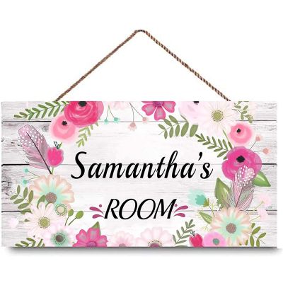 Personalized Sign Beautiful Flowers sign, Customized Sign, Custom Name for Kids Girls Baby Door signs Wall Art Decor Metal/Wood Signs Wall Art Decor Metal/Wood Signs Living Room Indoor Outdoor Signs