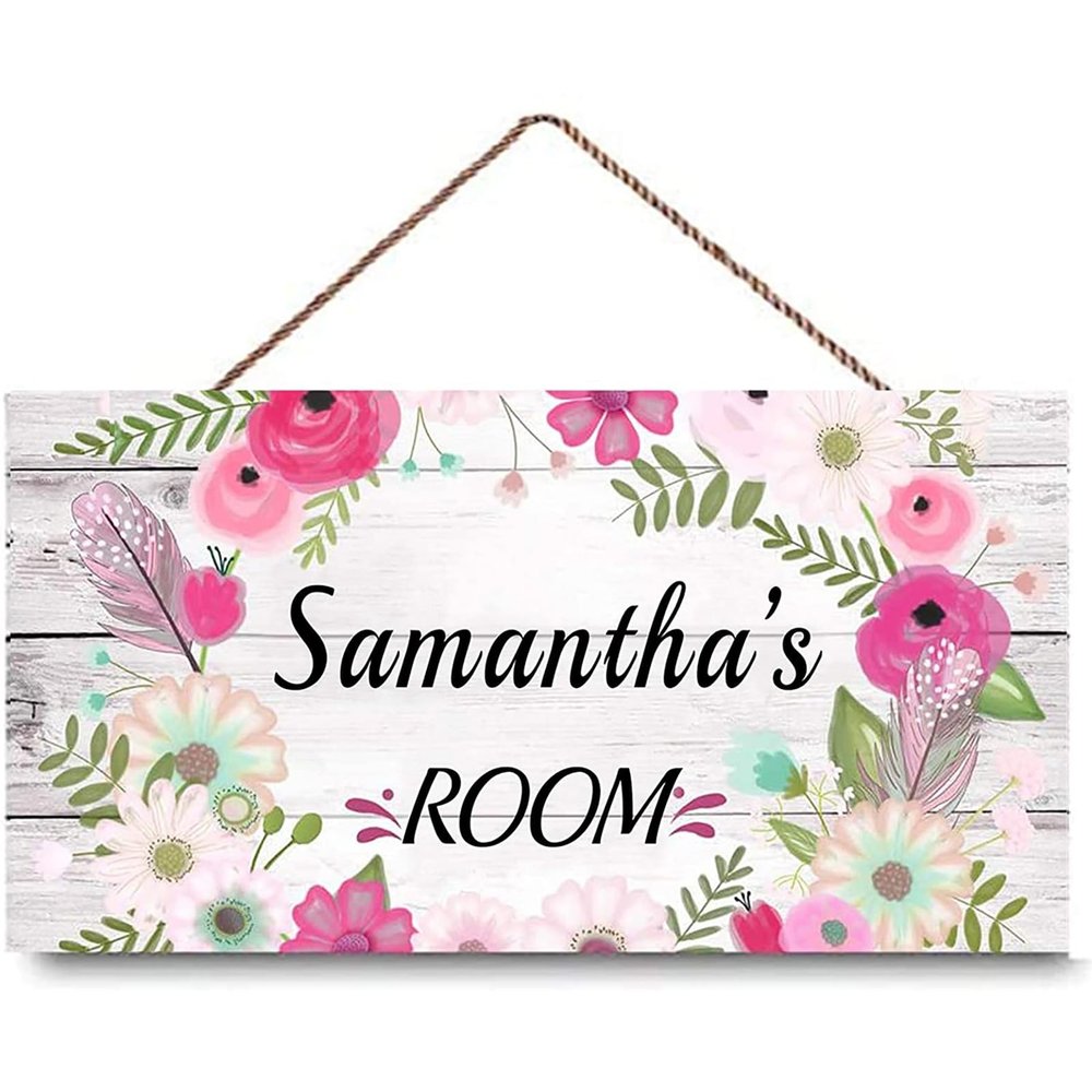 Personalized Sign Beautiful Flowers sign, Customized Sign, Custom Name for Kids Girls Baby Door signs Wall Art Decor Metal/Wood Signs Wall Art Decor Metal/Wood Signs Living Room Indoor Outdoor Signs