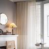White Voile Curtains for Living Room Floral Blackout Window Curtain Panels Room Darkening Thermal Insulated Noise Reducing Drapes for Bedroom/Living Room Leaf Eyelet Top Window Treatment 150x270cm view 1